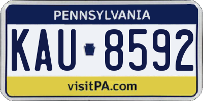 PA license plate KAU8592