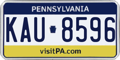 PA license plate KAU8596