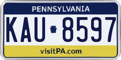 PA license plate KAU8597