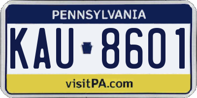 PA license plate KAU8601