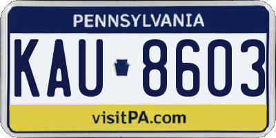 PA license plate KAU8603