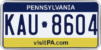PA license plate KAU8604