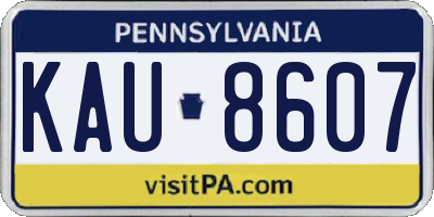 PA license plate KAU8607
