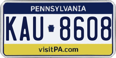 PA license plate KAU8608