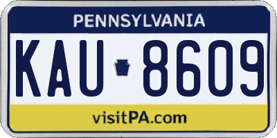 PA license plate KAU8609