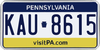 PA license plate KAU8615