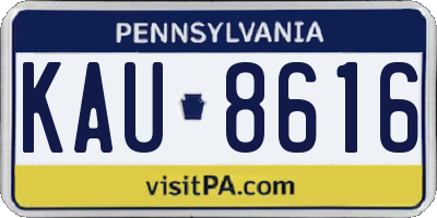 PA license plate KAU8616