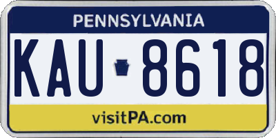 PA license plate KAU8618