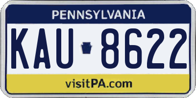 PA license plate KAU8622