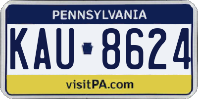 PA license plate KAU8624