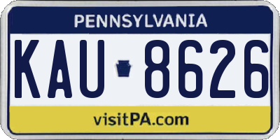 PA license plate KAU8626
