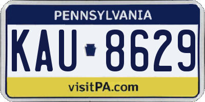 PA license plate KAU8629