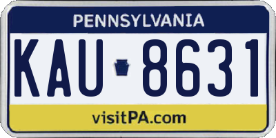 PA license plate KAU8631