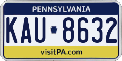 PA license plate KAU8632