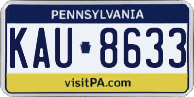 PA license plate KAU8633