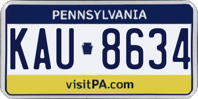 PA license plate KAU8634