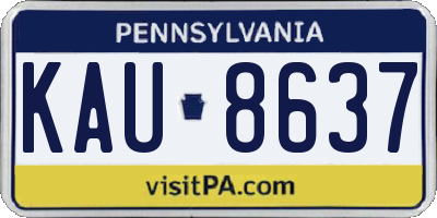 PA license plate KAU8637