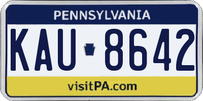 PA license plate KAU8642