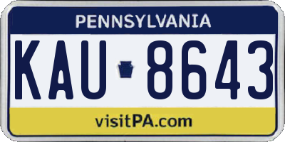 PA license plate KAU8643