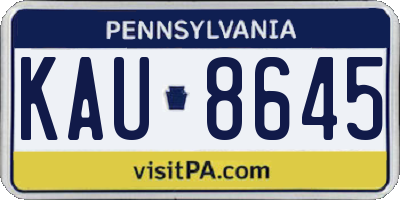 PA license plate KAU8645