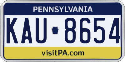 PA license plate KAU8654