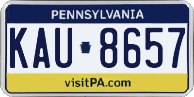 PA license plate KAU8657