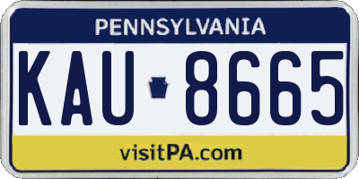 PA license plate KAU8665