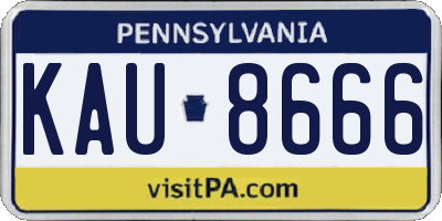 PA license plate KAU8666
