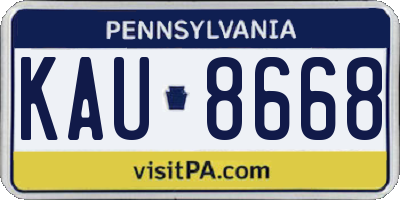 PA license plate KAU8668