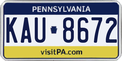 PA license plate KAU8672