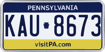 PA license plate KAU8673