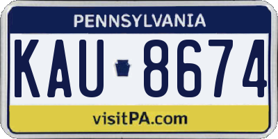 PA license plate KAU8674