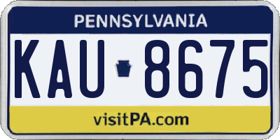 PA license plate KAU8675