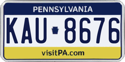 PA license plate KAU8676