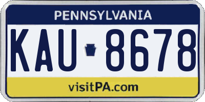 PA license plate KAU8678