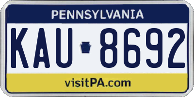 PA license plate KAU8692