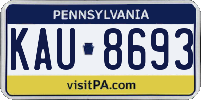 PA license plate KAU8693