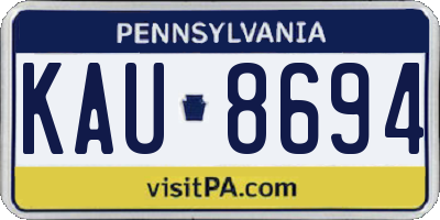 PA license plate KAU8694