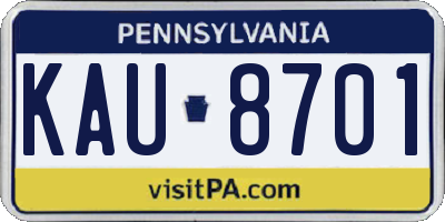 PA license plate KAU8701