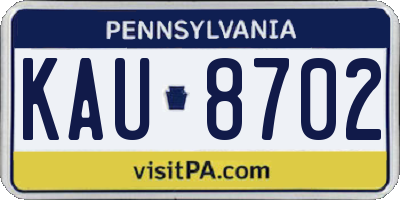 PA license plate KAU8702