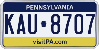PA license plate KAU8707