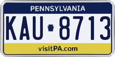 PA license plate KAU8713