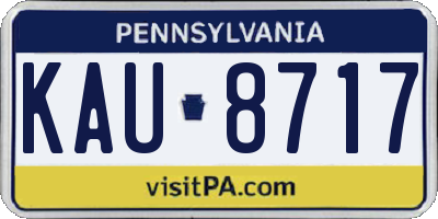PA license plate KAU8717