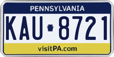 PA license plate KAU8721