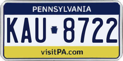 PA license plate KAU8722