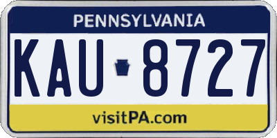 PA license plate KAU8727