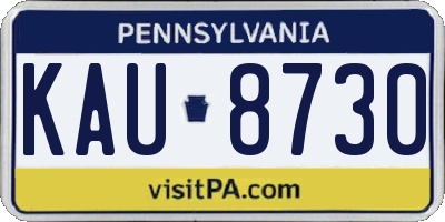 PA license plate KAU8730