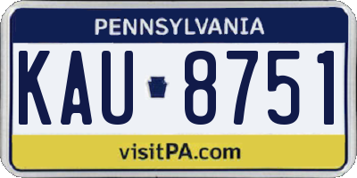 PA license plate KAU8751