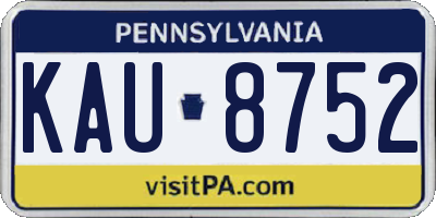 PA license plate KAU8752