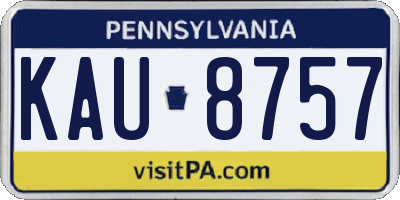 PA license plate KAU8757
